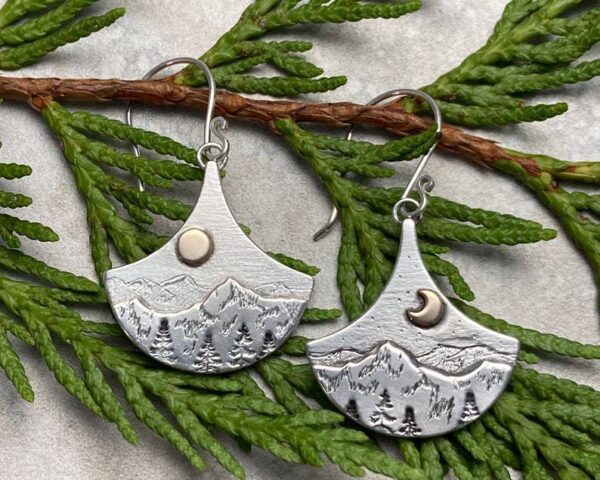 Sun And Moon Electroplated Earrings For Women - Image 3