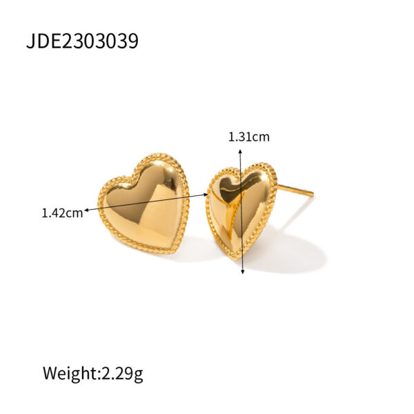 Ruth Heart Gold Earrings - Image 2