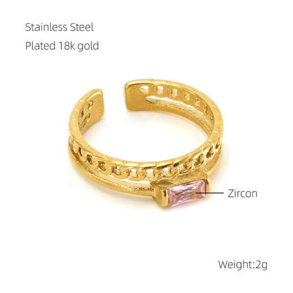 Women's Fashion Temperament Stainless Steel Diamond Ring - Image 3