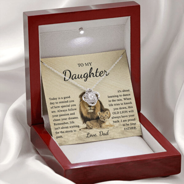 New Four-leaf Clover Pendant Necklace To My Daughter Love Knot Necklace - Image 9