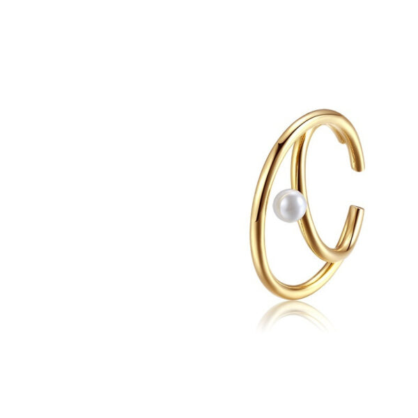 Simple Line Pearl Ear Clip Temperamental Minority Design Earrings - Image 6