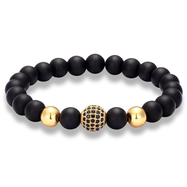 Frosted Stone Micro Inlaid Zircon Bracelet String Beads - Image 8