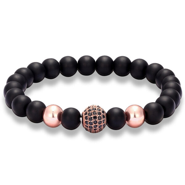 Frosted Stone Micro Inlaid Zircon Bracelet String Beads - Image 4