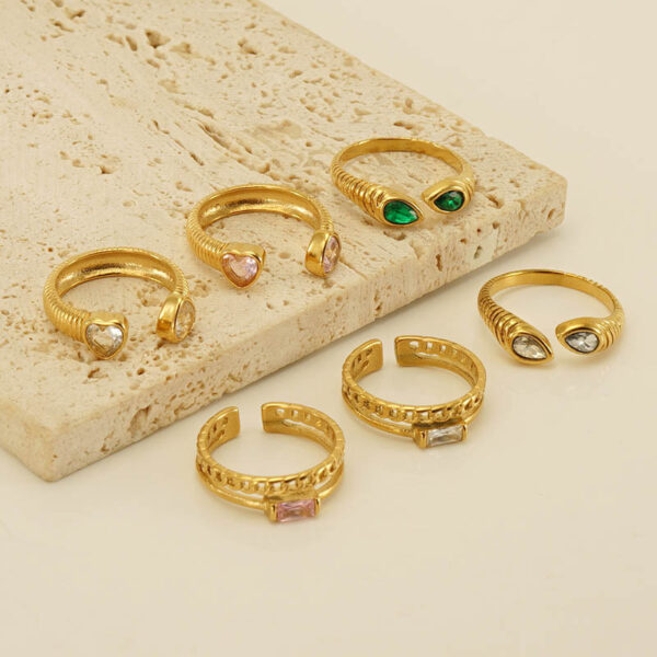 Women's Fashion Temperament Stainless Steel Diamond Ring - Image 10