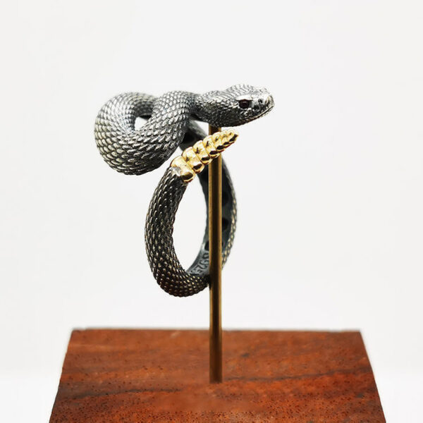 Fashion Jewelry Adjustable Snake Ring For Men Women Fashion Exquisite Punk Black White Rattlesnake Couple Ring Gothic Luxury Jewelry Gift - Image 9