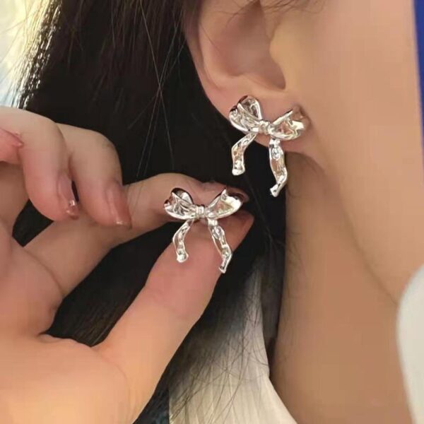 Bow Earrings Simple Style Fashionable And Versatile Earrings - Image 5
