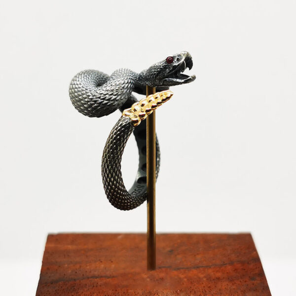 Fashion Jewelry Adjustable Snake Ring For Men Women Fashion Exquisite Punk Black White Rattlesnake Couple Ring Gothic Luxury Jewelry Gift - Image 10
