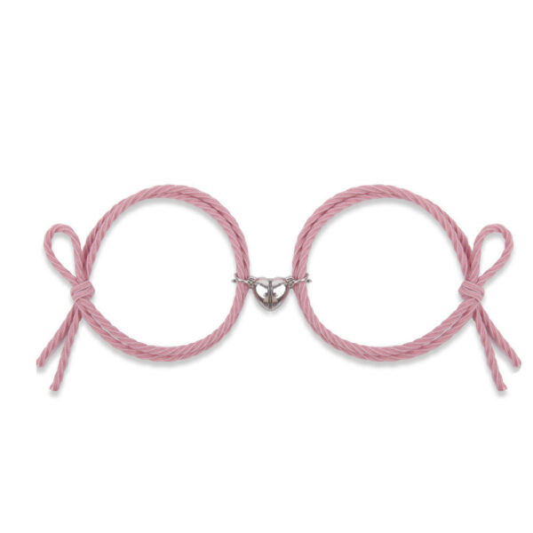Heart Magnet Pendant Couple Lovers Friendship Bracelet - Image 8