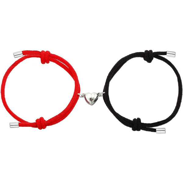 Heart Magnet Pendant Couple Lovers Friendship Bracelet - Image 10