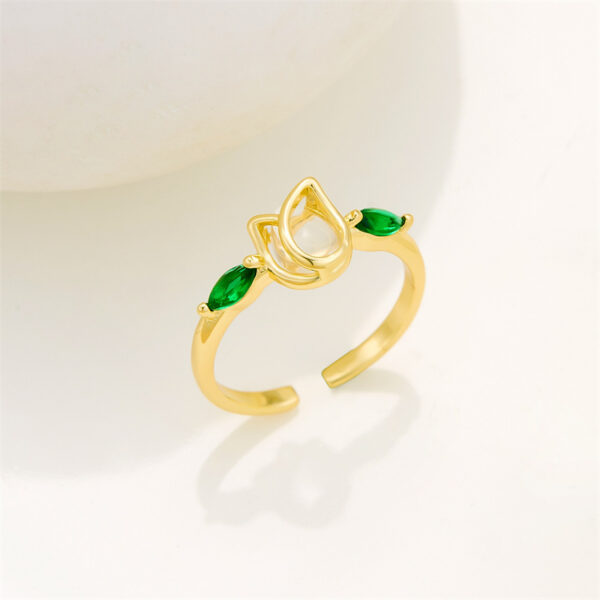European And American Ornament Tulip Flower Ring Fashion Sweet Flower - Image 5