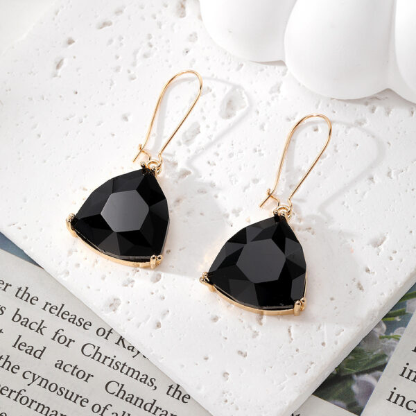European And American Multi-cut Hexagonal Crystal Glass Earrings Irregular Pendants Ear Ring - Image 9