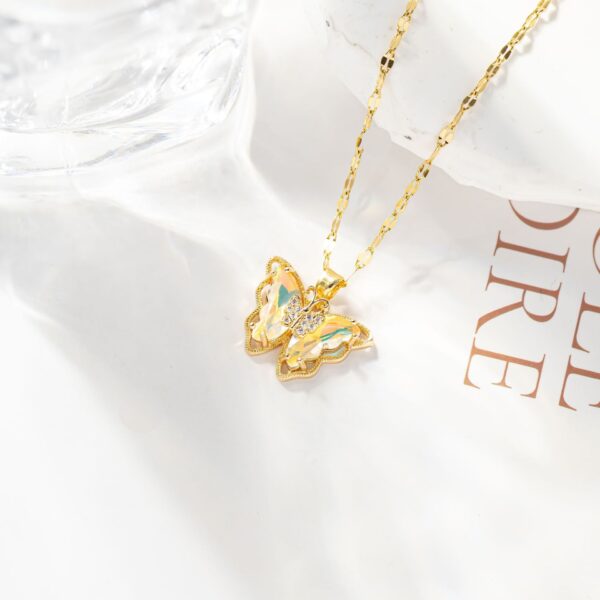 Necklace Female Micro Inlaid Zircon Butterfly Fashion Simple Clavicle Chain - Image 6