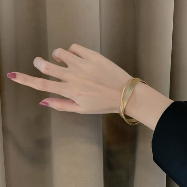 Geometric Cross Bangle Bracelet - Image 3