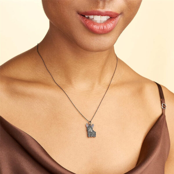 Black France Dog-shaped Pendant Necklace - Image 8