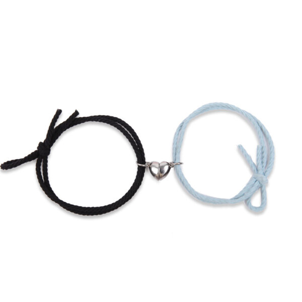Heart Magnet Pendant Couple Lovers Friendship Bracelet - Image 4