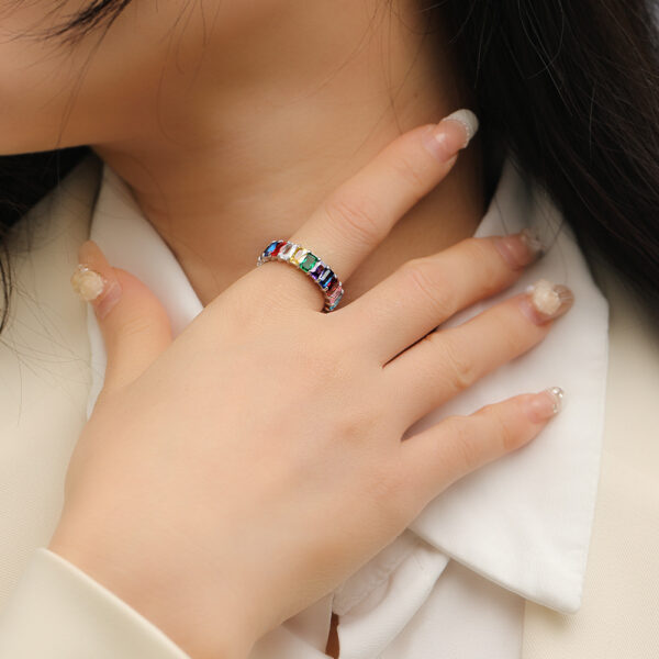 Fashion Diamond-studded Ring Jewelry Light Luxury Minority Colorful Crystals Rings - Image 4