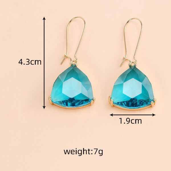 European And American Multi-cut Hexagonal Crystal Glass Earrings Irregular Pendants Ear Ring - Image 7