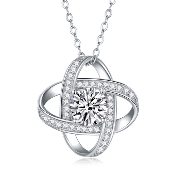 Full Diamond Silver Pendant Necklace Eternal Star Gift For Wife Holiday Gift - Image 3
