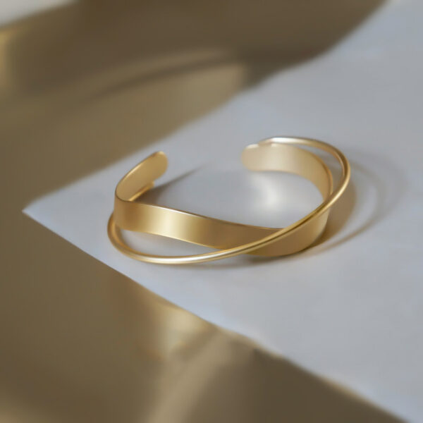 Geometric Cross Bangle Bracelet - Image 6