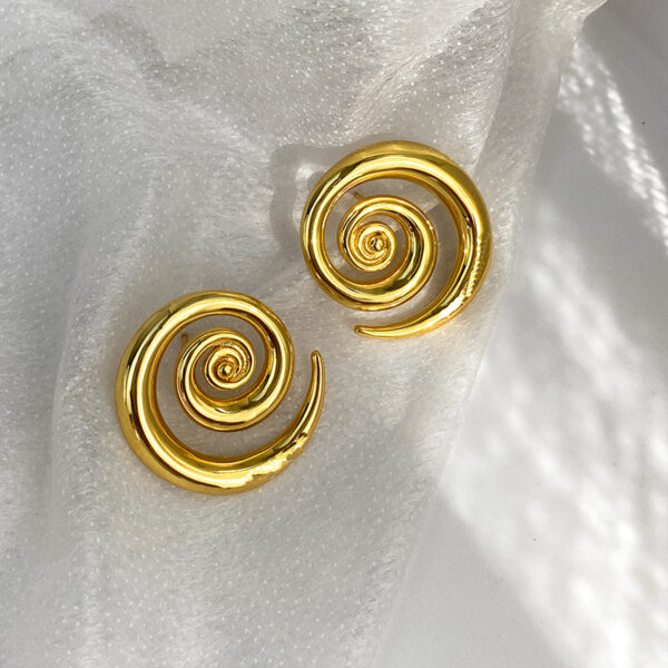 Geometric Rotation 18K Gold Earrings - Image 6