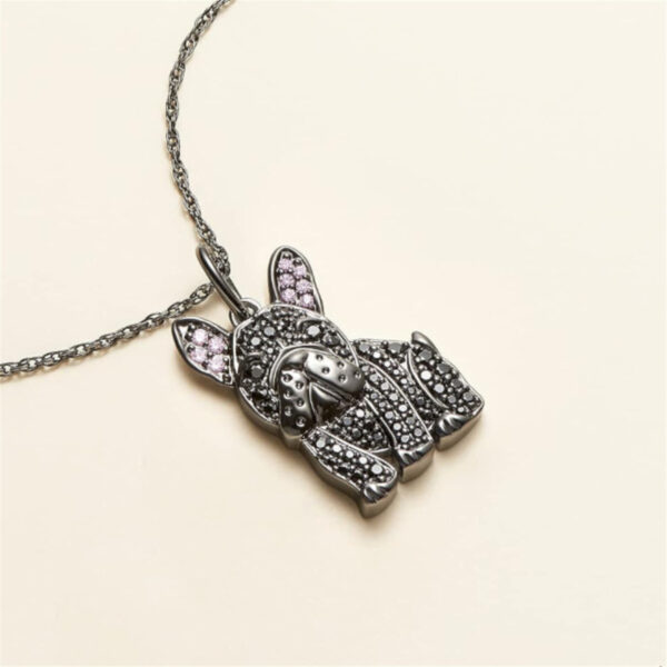 Black France Dog-shaped Pendant Necklace - Image 5