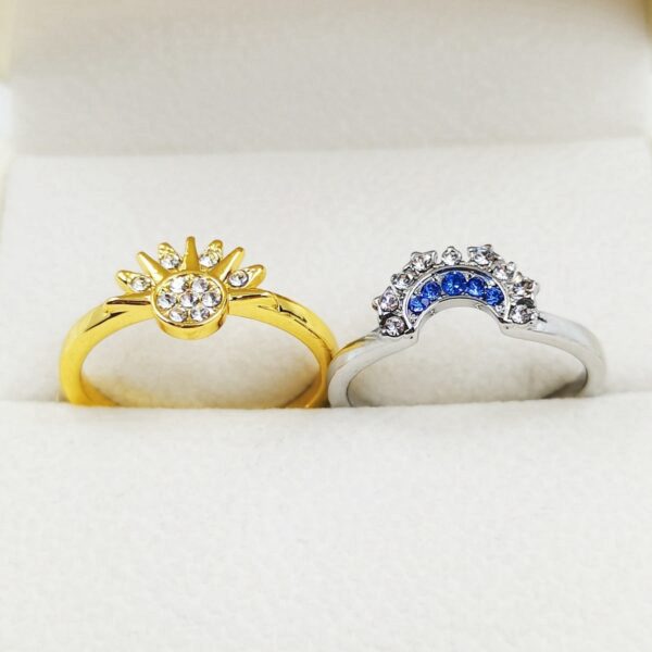 Sun And Moon Rings Couple Rhinestones Ring For Love Valentine's Day Jewelry - Image 3