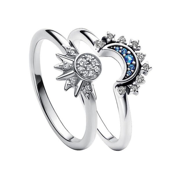 Sun And Moon Rings Couple Rhinestones Ring For Love Valentine's Day Jewelry - Image 4