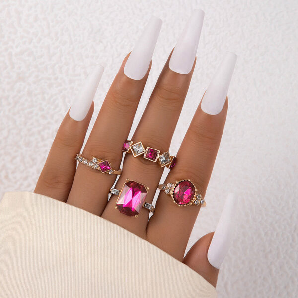 Color Diamond Four-piece Ring - Image 4