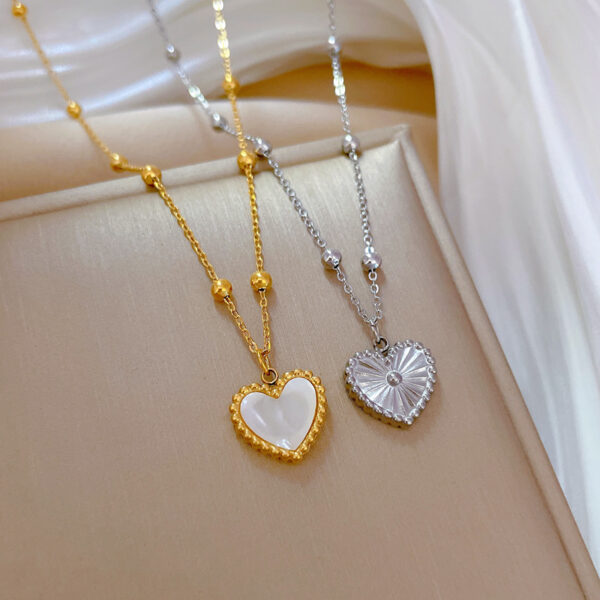 Heart-shape Love Necklace For Valentines Day Temperamental Personality Minimalist Stove Real Gold Necklace Female - Image 4