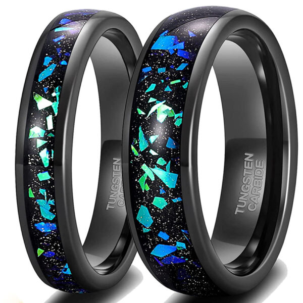 Black Unisex Tungsten Steel Ring - Image 5