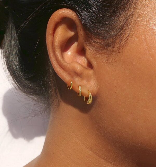 Gold Hoop Earrings 14K Goldwhite Gold Plated Earrings - Image 7