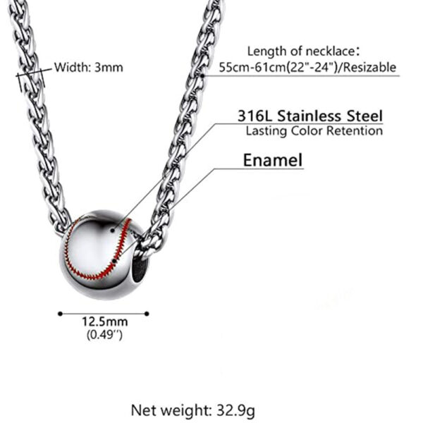 Baseball Necklace Football Hollow Pendant Necklace - Image 5