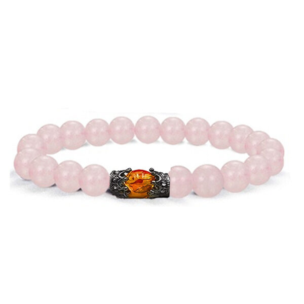 Obsidian Tigereye White-barked Pine Vintage Alloy Crown Bracelet European And American Men And Women Beaded Bracelet - Image 2