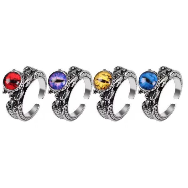 Fashion European And American Style Rock Personality Men And Women Inlaid Skull Magic Eye Hip Hop Ring - Image 8