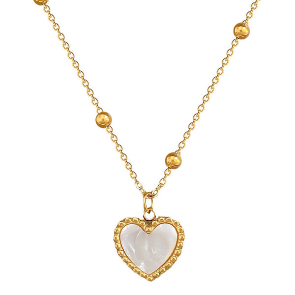 Heart-shape Love Necklace For Valentines Day Temperamental Personality Minimalist Stove Real Gold Necklace Female - Image 2