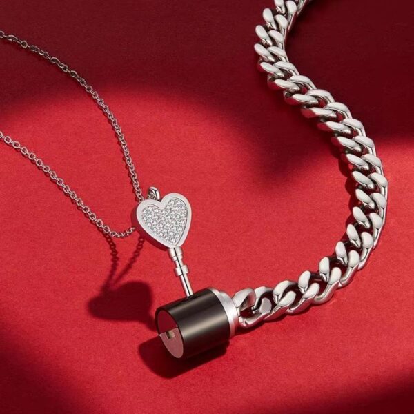 One Lock Love Little Lock Bracelet For Couple Necklace - Image 5