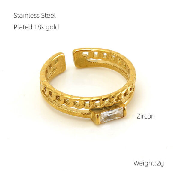 Women's Fashion Temperament Stainless Steel Diamond Ring - Image 5