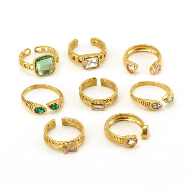 Women's Fashion Temperament Stainless Steel Diamond Ring - Image 8
