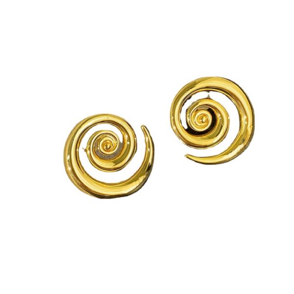 Geometric Rotation 18K Gold Earrings - Image 2