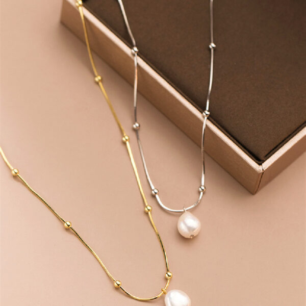 Sterling Silver Simple Light Luxury Necklace - Image 5