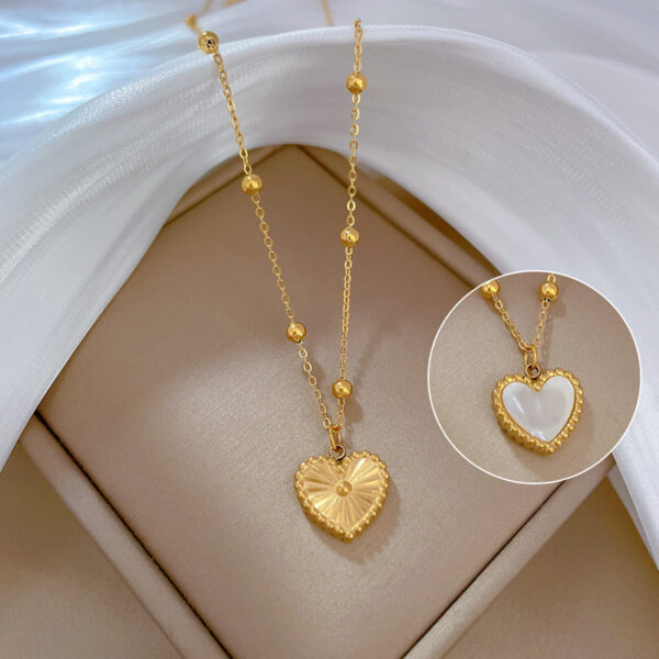 Heart-shape Love Necklace For Valentines Day Temperamental Personality Minimalist Stove Real Gold Necklace Female - Image 5