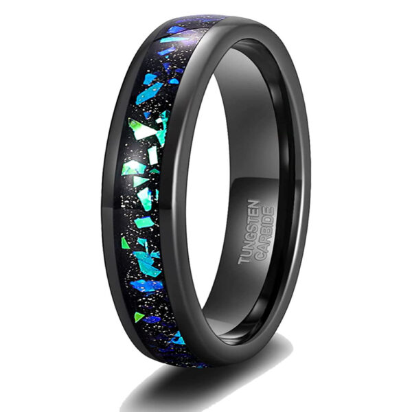 Black Unisex Tungsten Steel Ring - Image 2