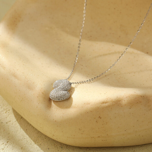 Stainless Steel Bubble Letter Initial Pendant Chunky Women Personality Jewelry Zircon Balloon 26 Letter Necklaces - Image 3