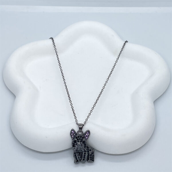 Black France Dog-shaped Pendant Necklace - Image 7