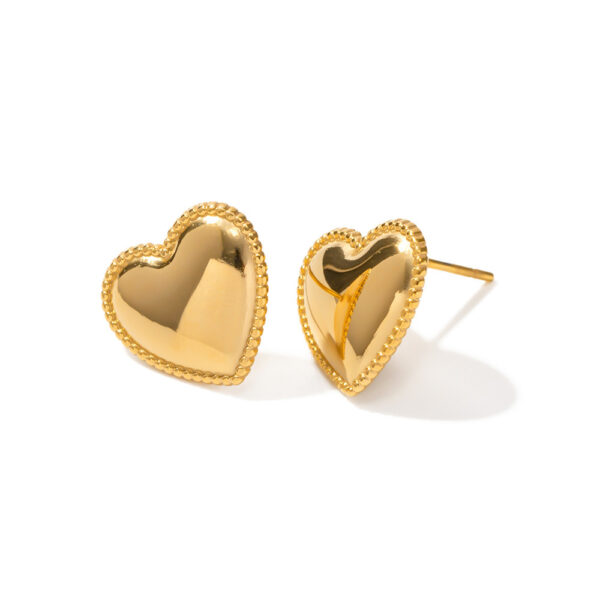 Ruth Heart Gold Earrings - Image 6