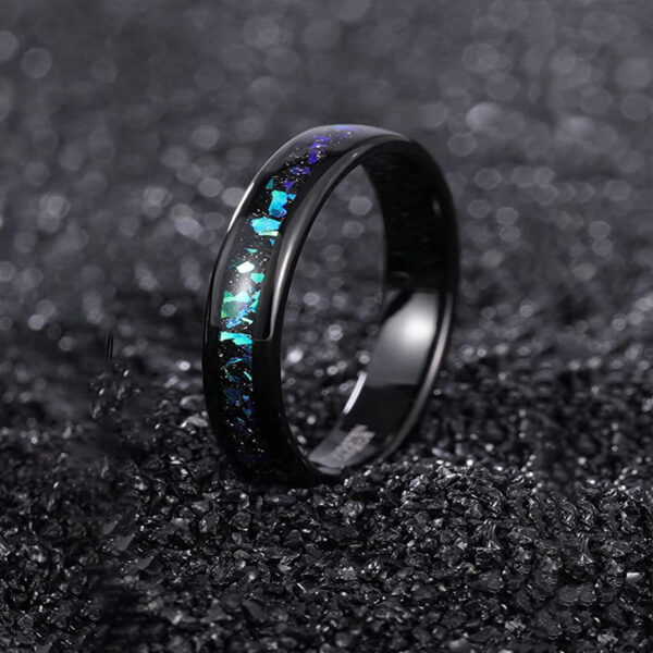 Black Unisex Tungsten Steel Ring - Image 3