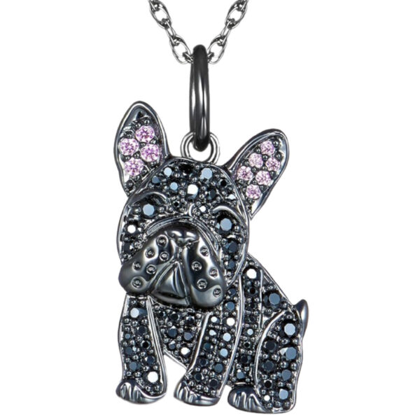Black France Dog-shaped Pendant Necklace - Image 6