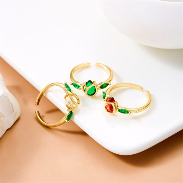 European And American Ornament Tulip Flower Ring Fashion Sweet Flower - Image 4