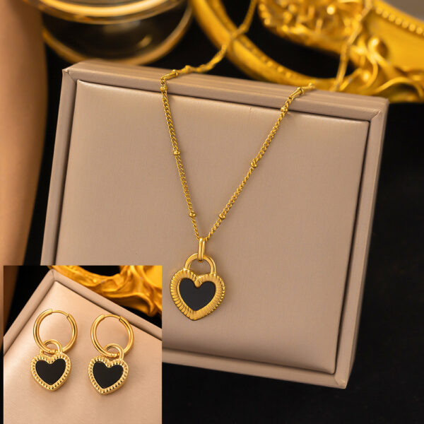 Stainless Steel Necklace Earrings Women's Jewelry Suit - Image 8