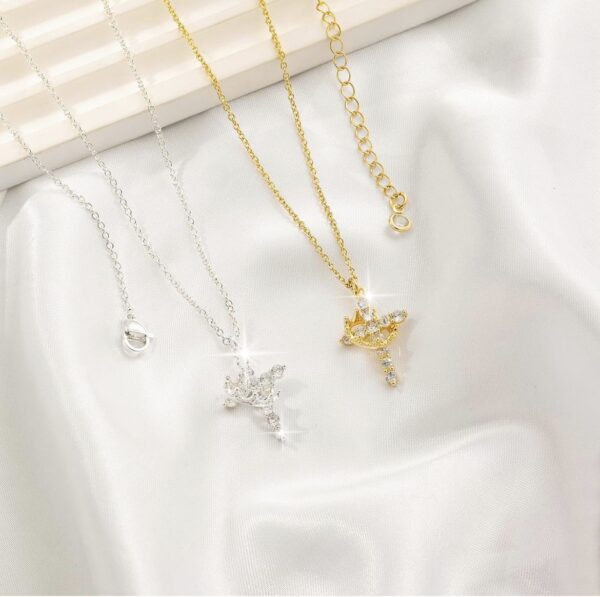 Cross Crown Rotatable Necklace All-match - Image 5